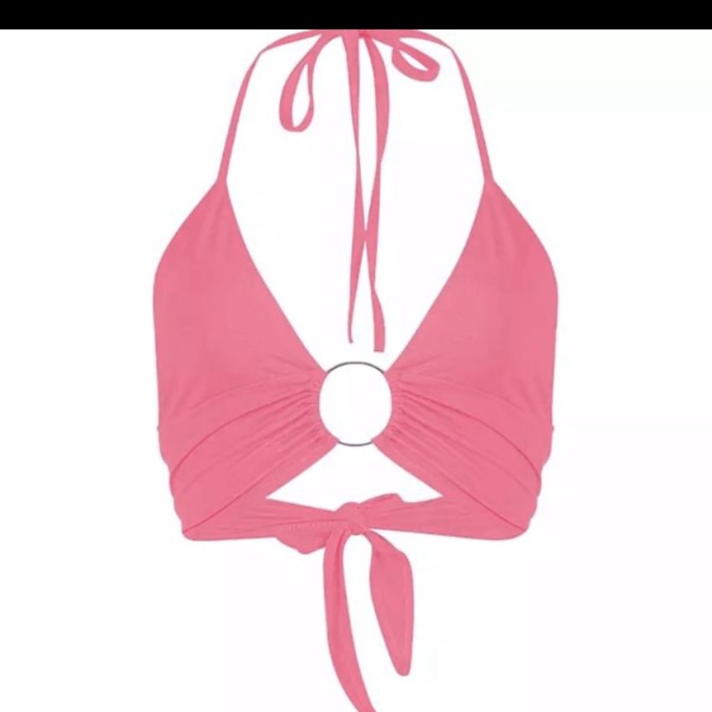 Pink halter crop top